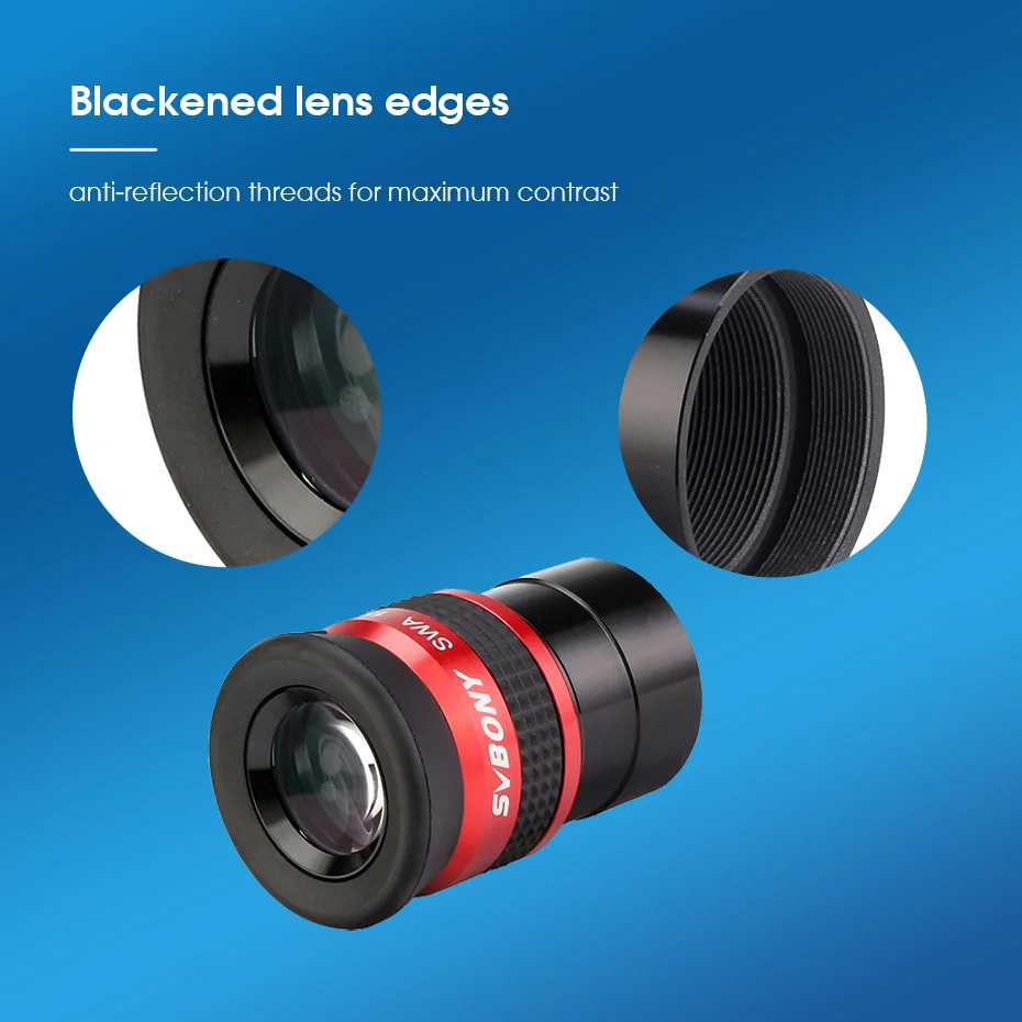 Svbony SV154 Teleskop-Okular 70 Grad SWA Super-Weitwinkel-Okular 1,25 Zoll/2 Zoll 15 mm/26 mm für Teleskope – Detail 8