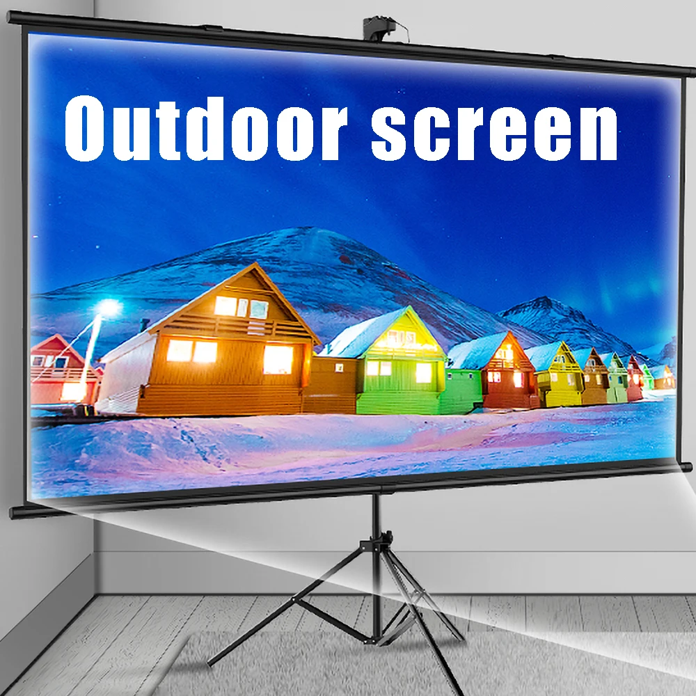 Touyinger 16:9 72'' 84'' 100'' Portable Projector Screen Waterproof White Projection Screen