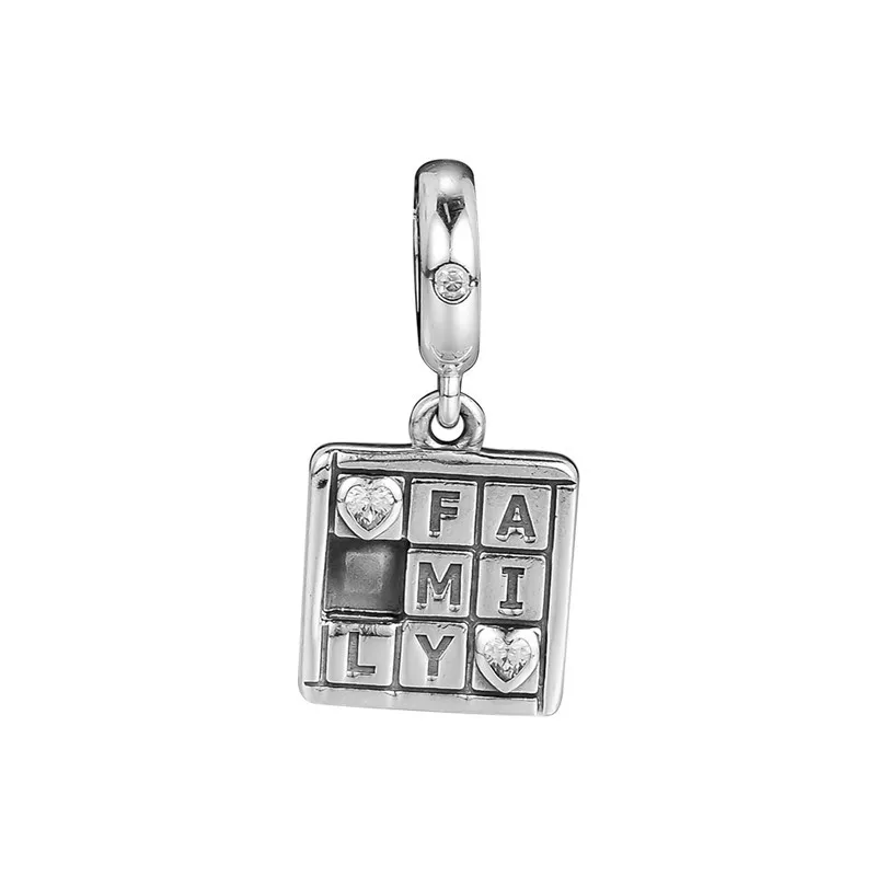 

Family Game Puzzle Pendant 925 Sterling Silver Charms for Women Bracelets DIY Jewelry Home Love Sign Charms for Jewelry Making