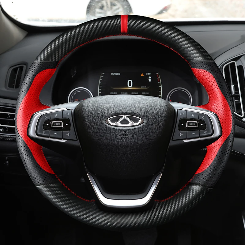 For Chery ARRIZO GX5 7 TIGGO 5 7 8e For Exeed TX LX DIY Custom leather car steering wheel cover interior decoration accessories