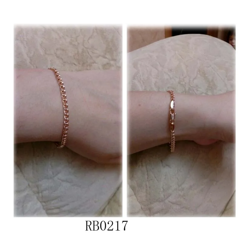 Fashion Jewelry  17cm-23cm Men Womens 585 Gold Color Chain Weaving Curb Snail Bracelet