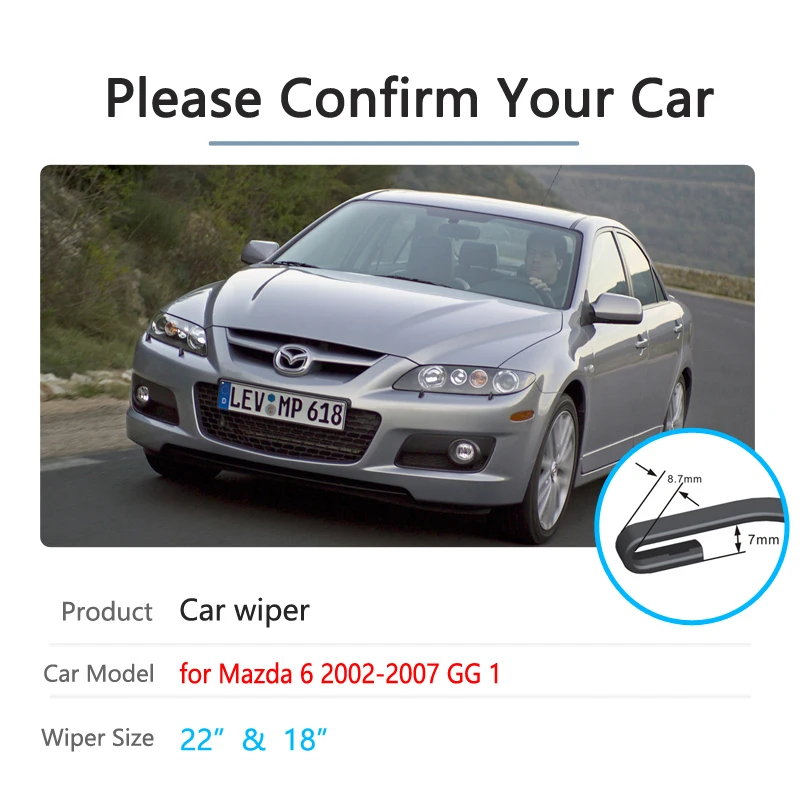 Car Wiper Blade for Mazda 6 2002~2007 GG1 Mazda6 Front Windscreen Windshield Wipers Car Accessories Atenza 2003 2004 2005 2006