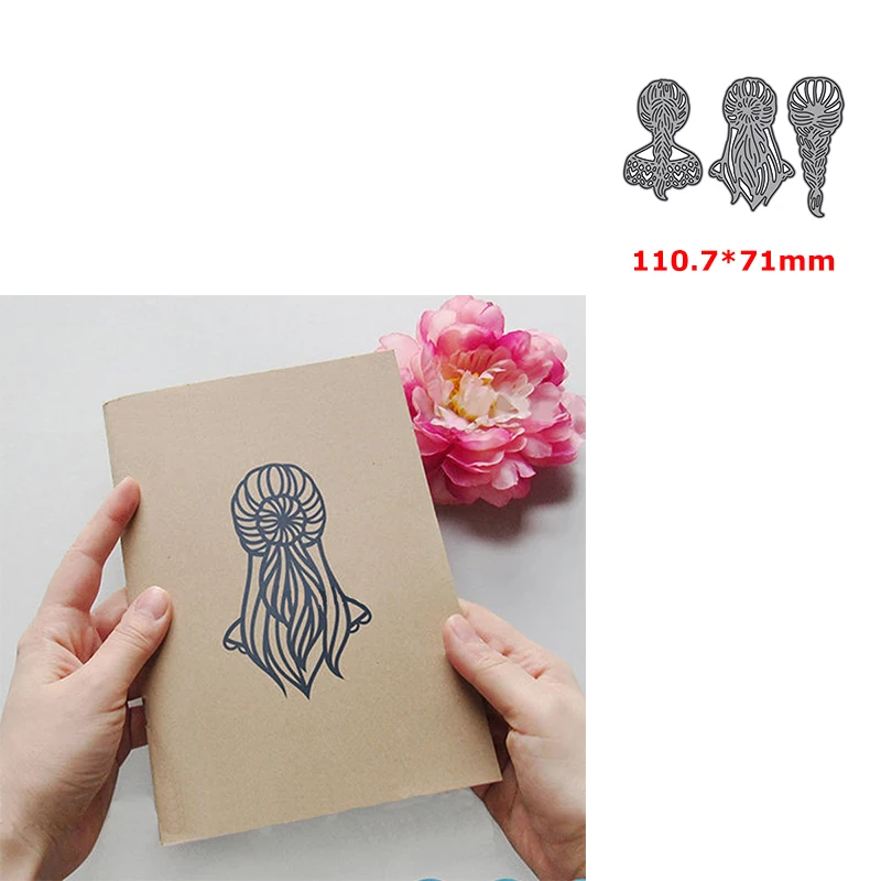 

different ponytail hairstyle metal cutting dies mold DIY Scrapbooking paper craft knife mould blade punch stencils dies 2021