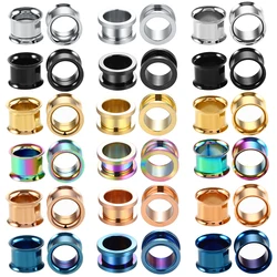 2pcs/lot Steel Screw Ear Plugs Tunnel Flesh Earring Gauges Hollow Piercing Tunnels Ear Expander Stretcher Body Jewelry 2mm-20mm