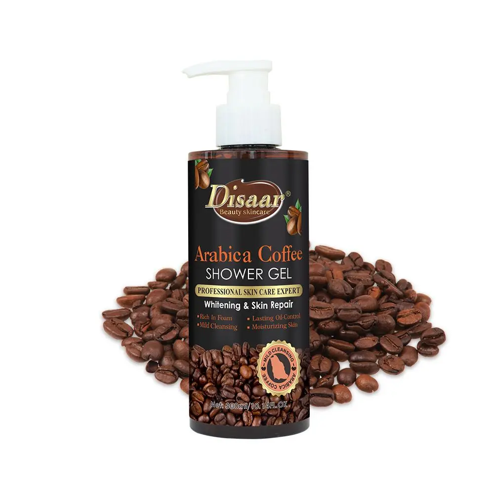 Natural Coffee Shower Gel, Anti-Envelhecimento, Rugas, Limpeza Profunda, Hidratante, Hidratante, Refrescar, Ativar, Refirmar, Cuidados com a Pele Suave, 300ml