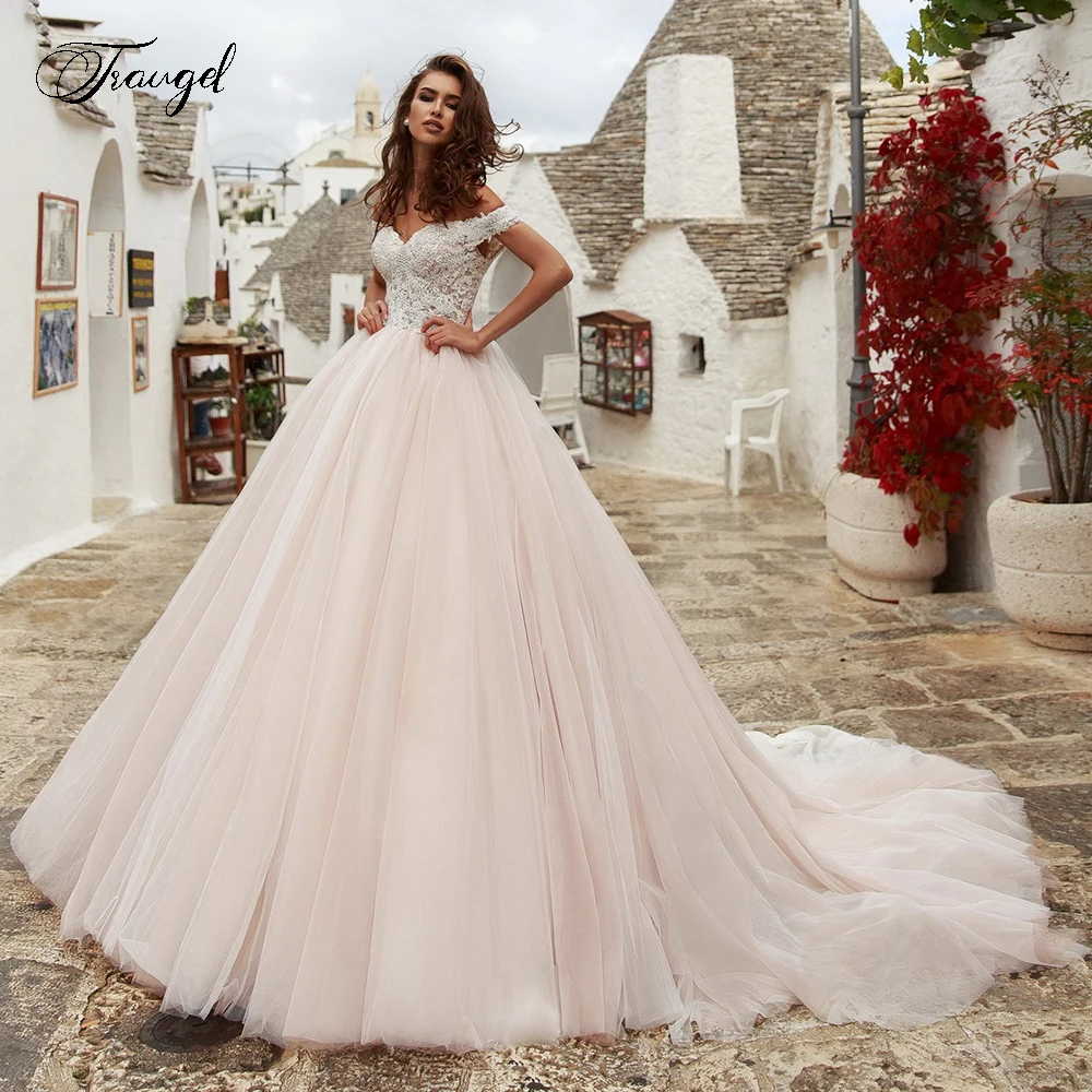 

Traugel Vestidos De Novia Sexy Sweetheart Ball Gown Wedding Dresses Elegant Backless Applique Chapel Train Bridal Gown Plus Size