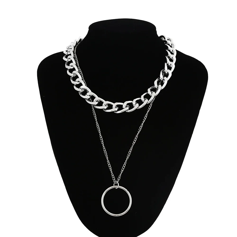 Trendy Link Chain Necklaces For Women Men Chunky Thick Choker Jewelry On The Neck Fashion Female Egirl Eboy Grung  Accessories