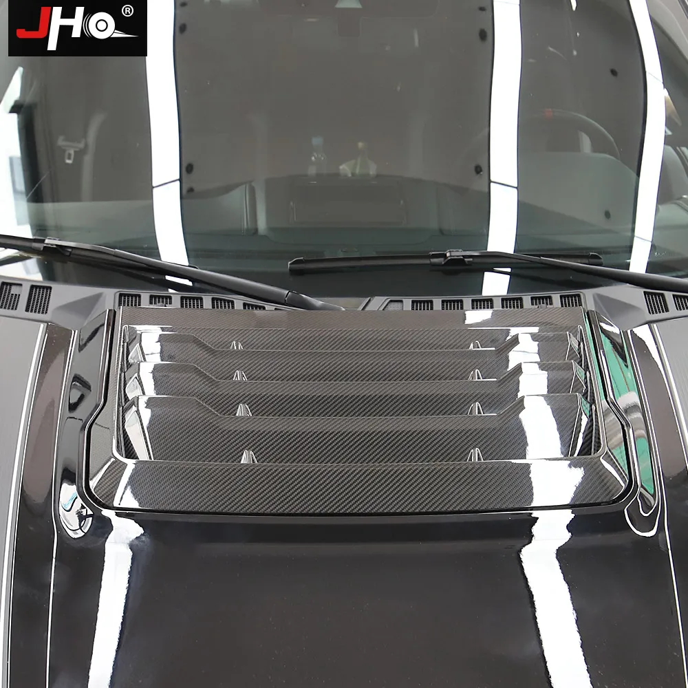 JHO REAL Carbon Front Hood Vent Outlet Overlay Cover Trim For Ford F150 2017-2020 Raptor 2018 Car Accessories 2019 Crew Cab