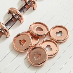 30pcs Heart Notebook Mushroom Hole Button Notepad Plastic Loose leaf Coil 360 Degree Foldable Disc Buckle Office Supplies