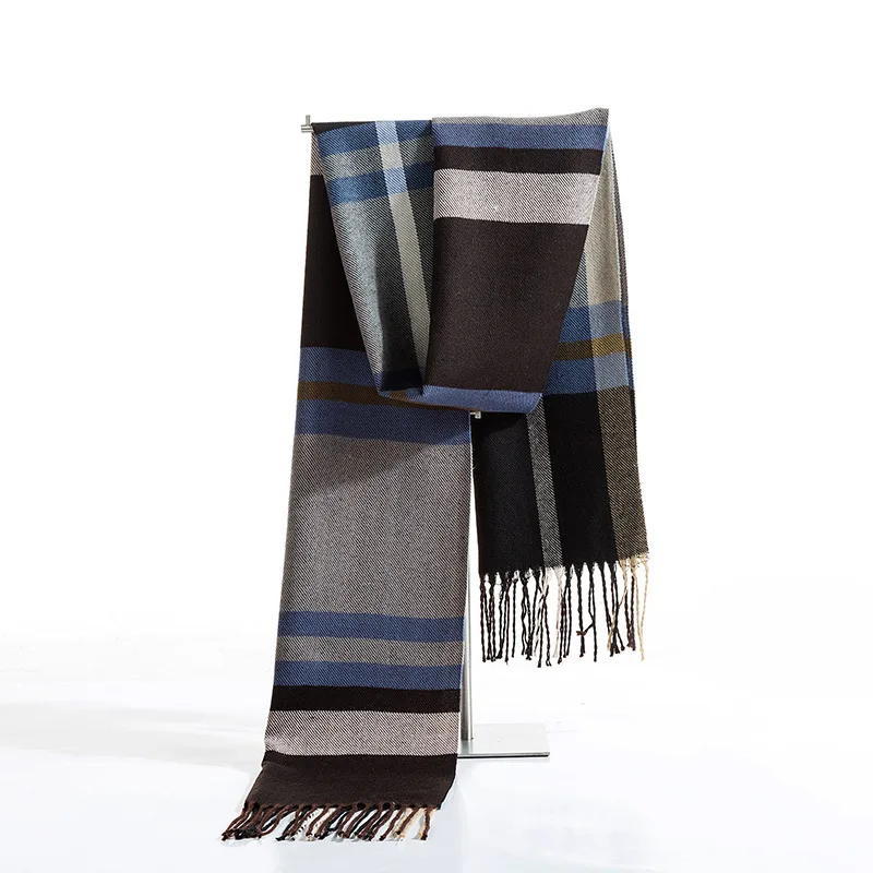 Plaid Lange Sjaal Winter Warme Kasjmier Vrouwen Pashmina Foulard Bandana Sjaals Vrouwelijke Luxe Hijab Kwastje Sjaal Wraps 2021 Nieuwe