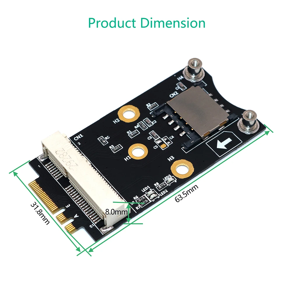 Mini PCI-E to M.2 NGFF Key A/E Adapter Converter with SIM Card Slot for 3G/4G