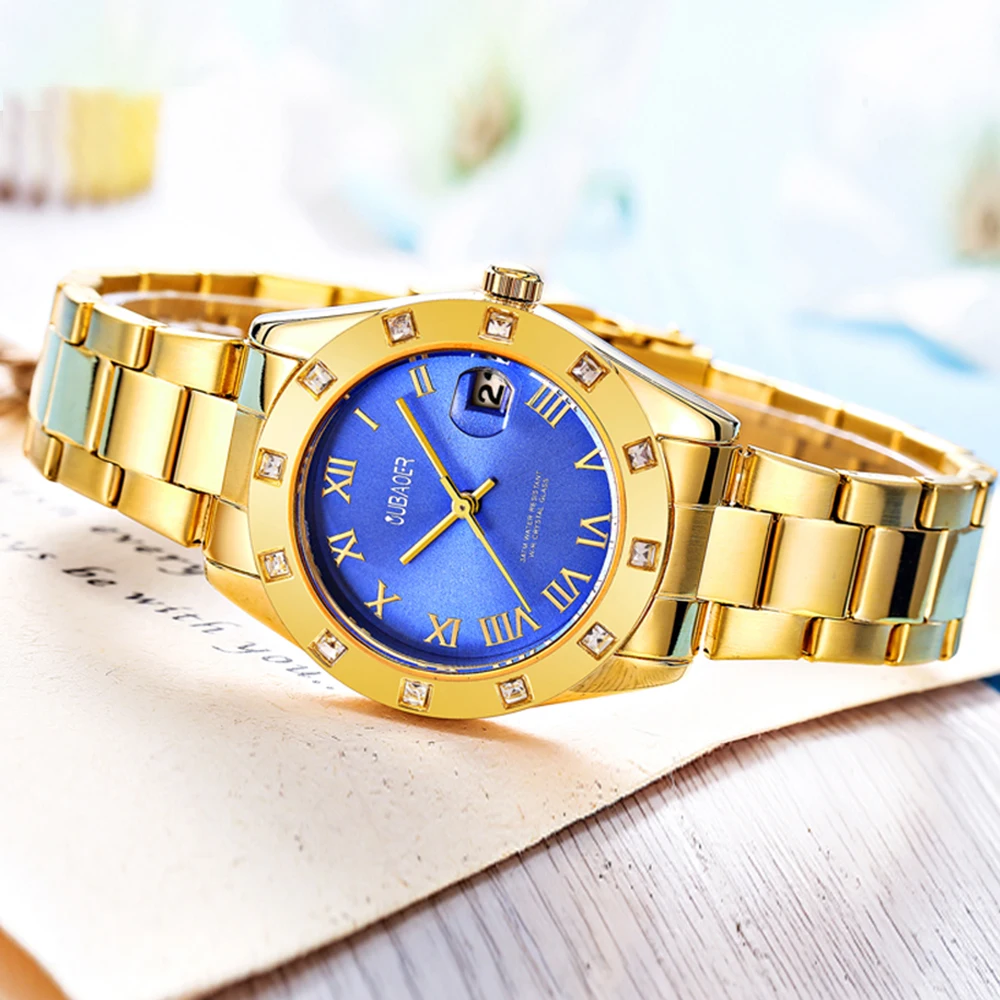 OUBAOER Luxury Women's Quartz Watch Business Fashion Diamond Dial Single Calendar Modern Quartz Watch Fashion Quartz Watch