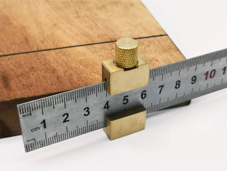 

Full Brass Angle Scribe Ruler Positioning Block Woodworking Line Locator Steel Ruler Fixed Ruler Carpenter Scriber Gauge Tools