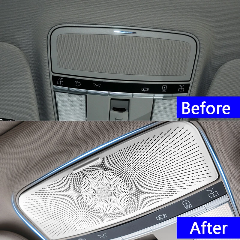 Car Front Reading Lamp Net Cover Trim Decoration For Mercedes Benz S Class W221 2008-2013 Glasses Case Panel Accessories