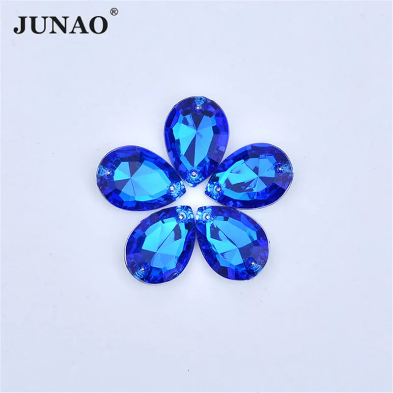 JUNAO 18*25mm 13*18mm Light Purple Drop Rhinestones Pointback Acrylic Strass Gems Sewing Crystal Stone For DIY Decoration