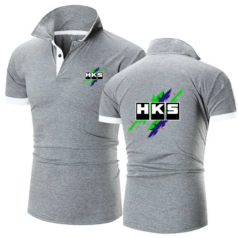 Polo Shirts Men\'s TShirts HKS Printed Short Sleeve Tees Auto Car Military Style Jersey Golftennis Topshirts Summer Clothing