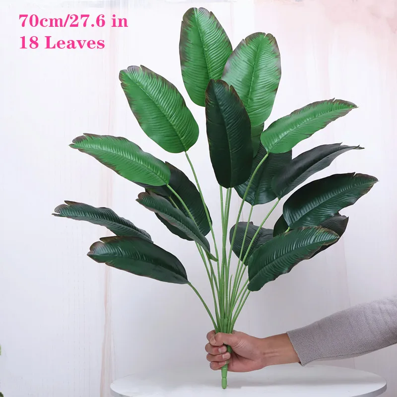 70CM 18 Leaf Artificial Banana Tree Green Fake Plants Tropical Plastic Banyan Large Indoor Palm Hotel Wedding Office Home Decor