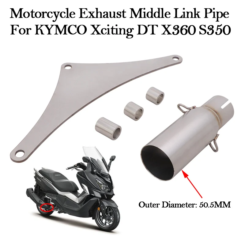 

Slip-On Motorcycle Exhaust Middle Link Pipe Escape Moto Muffler Modify Connecting Steel Tube For KYMCO Xciting DT X360 S350 350