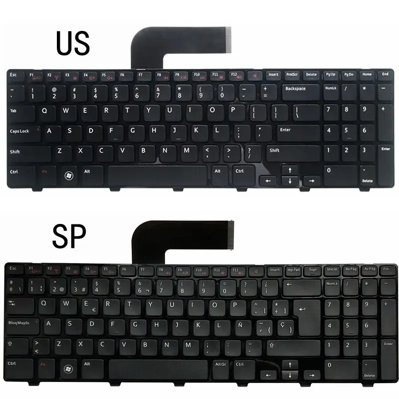 NEW US/SP LAPTOP KEYBOARD FOR Dell Inspiron 15R N5110 M5110 N 5110 M511R 4DFCJ NSK-DY0SW