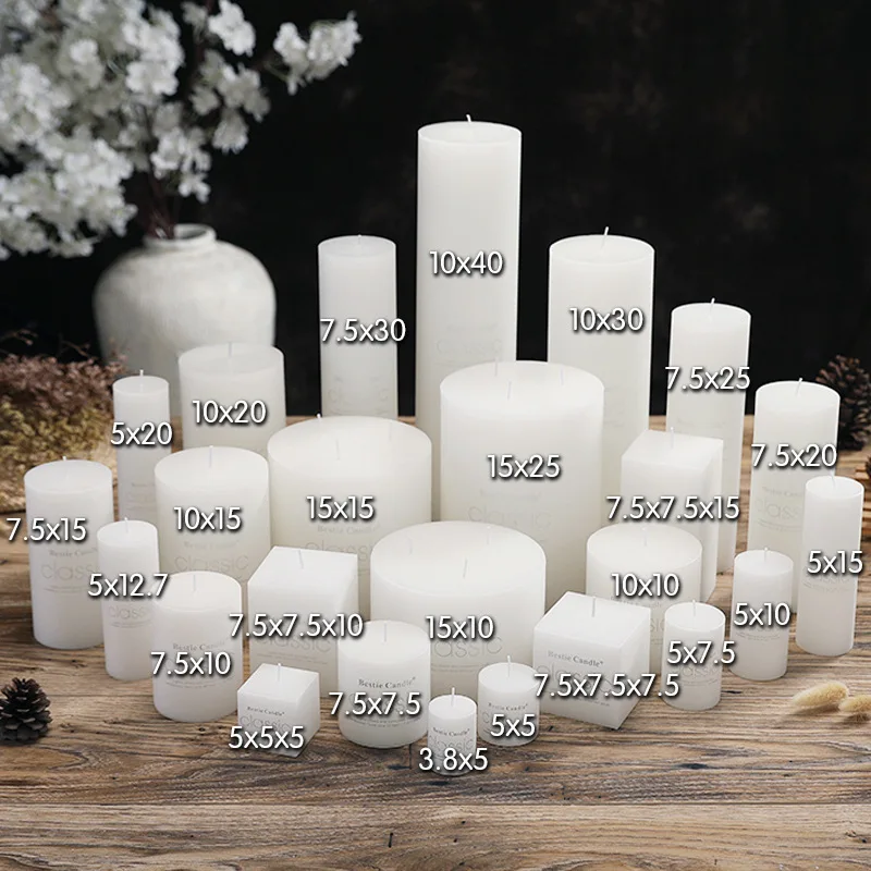 5cm diameter custom wedding candle Classic cylindrical white candles European style small romantic candles candlelight dinner