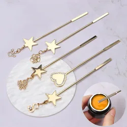 Nail Art Stirring Rod Tools Stainless Steel Acrylic Powder Liquid UV Gel Spoon Spatula Pin Manicure Tools