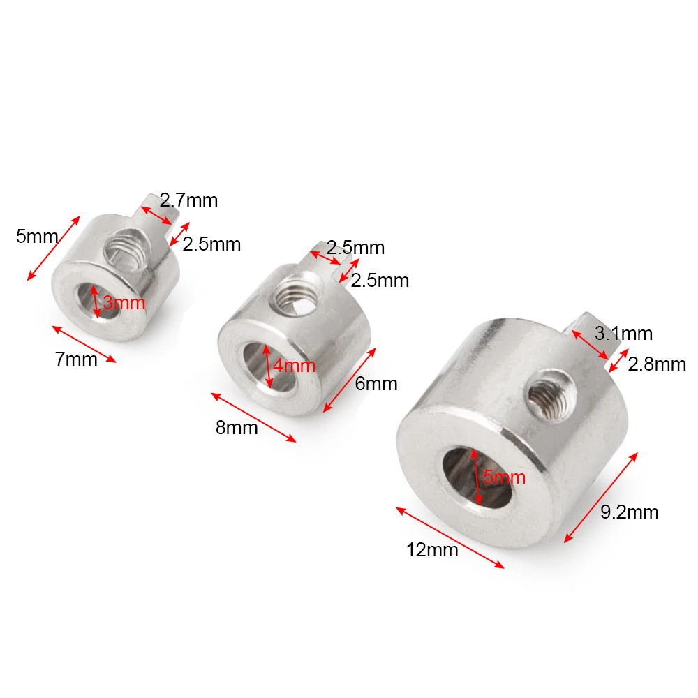 AXSPEED 10 Stuks 3/4/5mm Rvs Drive Hond As Kruk Connector Peddel Vork voor RC Elektrische Boot Model Accessoires