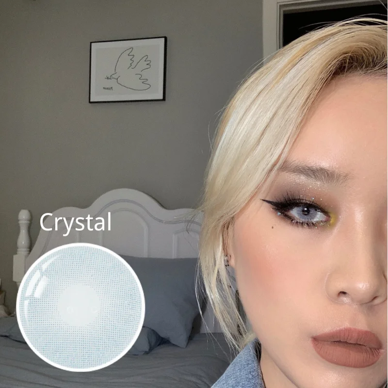 Bio-essence 1Pair Colored Contact Lenses Dioptric Comfortable Soft Lens Color Eyes Natural Blue Lenses with Prescription Diopter