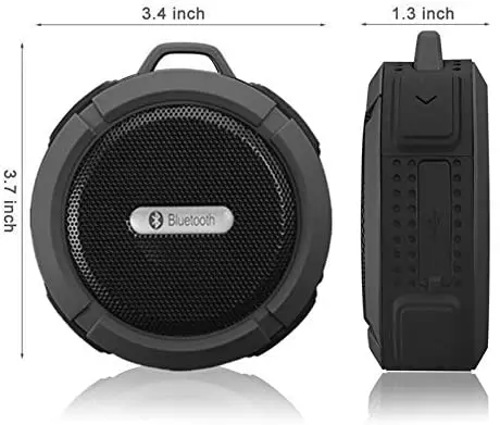 Bluetooth Outdoor Waterproof Speaker Handsfree Portable Built-in Mic Shower Camping Bike Pool Speakerphone with Suction Cup