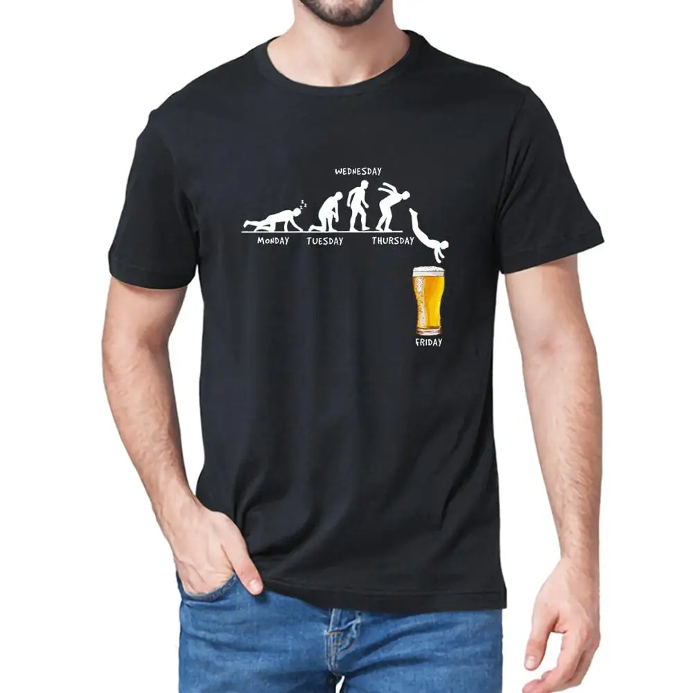 Week Craft Beer T Shirt Men Tops Short Sleeve T-shirt Mans Tshirt 100% Cotton Casual Funny T-Shirts Drunk Tee Alcohol Drinking