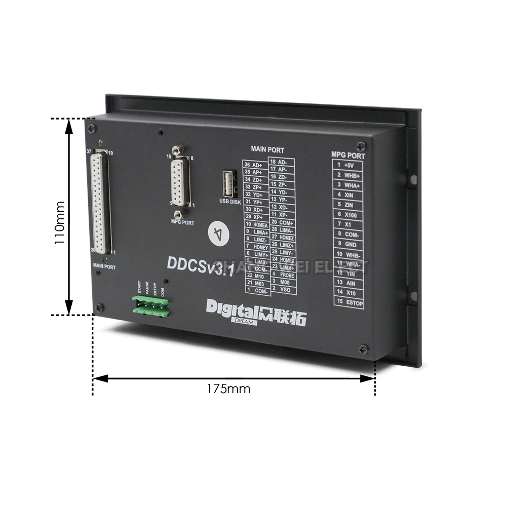 Ddcs V3.1cnc Offline Controller 3 Axis/4 Axis Motion Control System Replaces Mach3 New Emergency Stop Handwheel Mpg75w24v dc