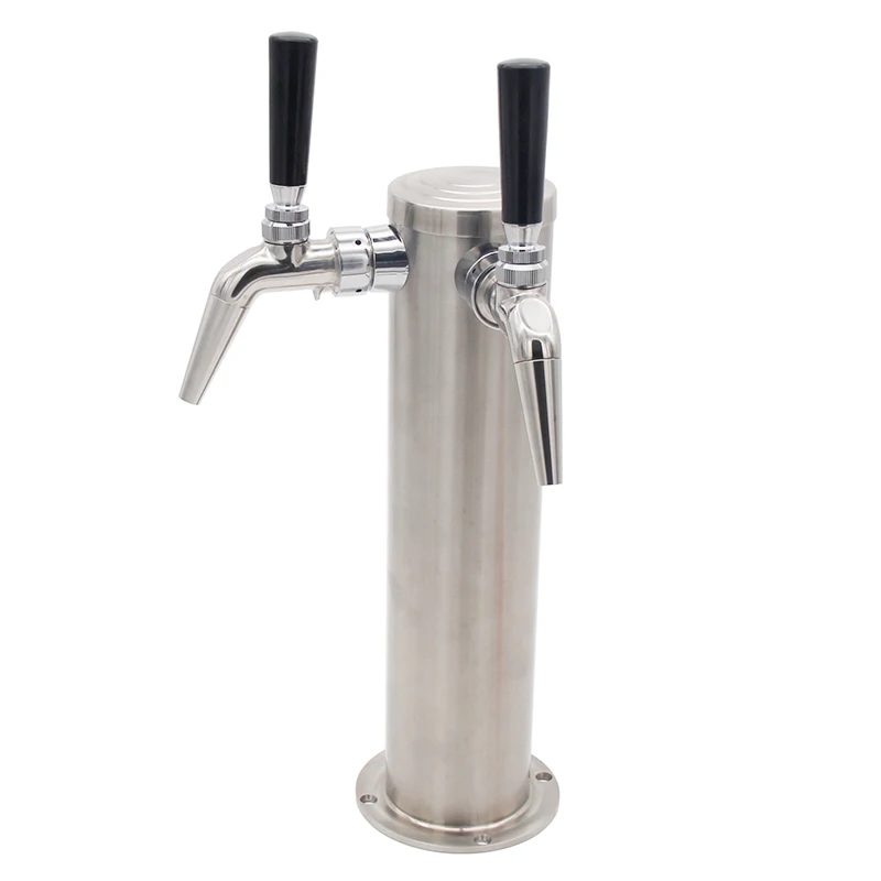 Nitro Coffee Tower – 2 Faucets with 100% SS Contact SS Polished Air Cooled