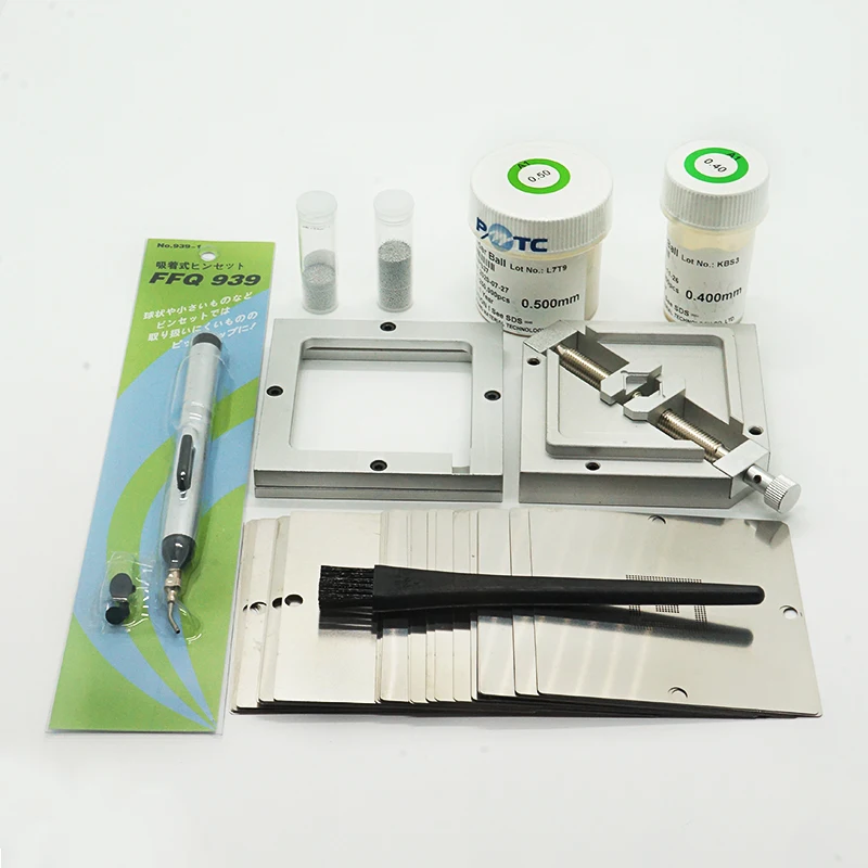 

BGA Reballing Kit HT-90 Silvery Solder ball PMTC 0.40MM Bottle 250K Vacuum Suction Pen FFQ-939 Tool Kit