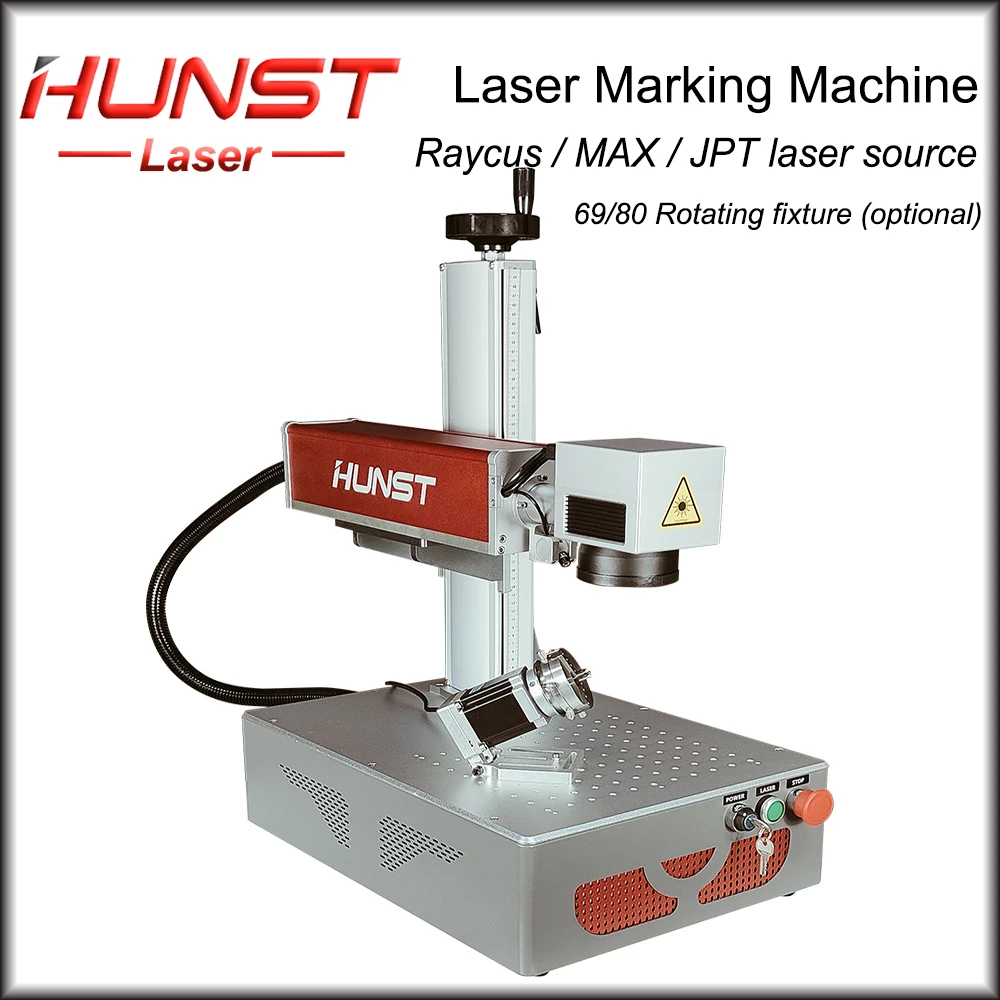 Hunst 20W/30W/50W JPT MAX Raycus Fiber Laser Marking Machine For Gold Silver Jewelry Aluminum Stainless Steel Metal Engraving