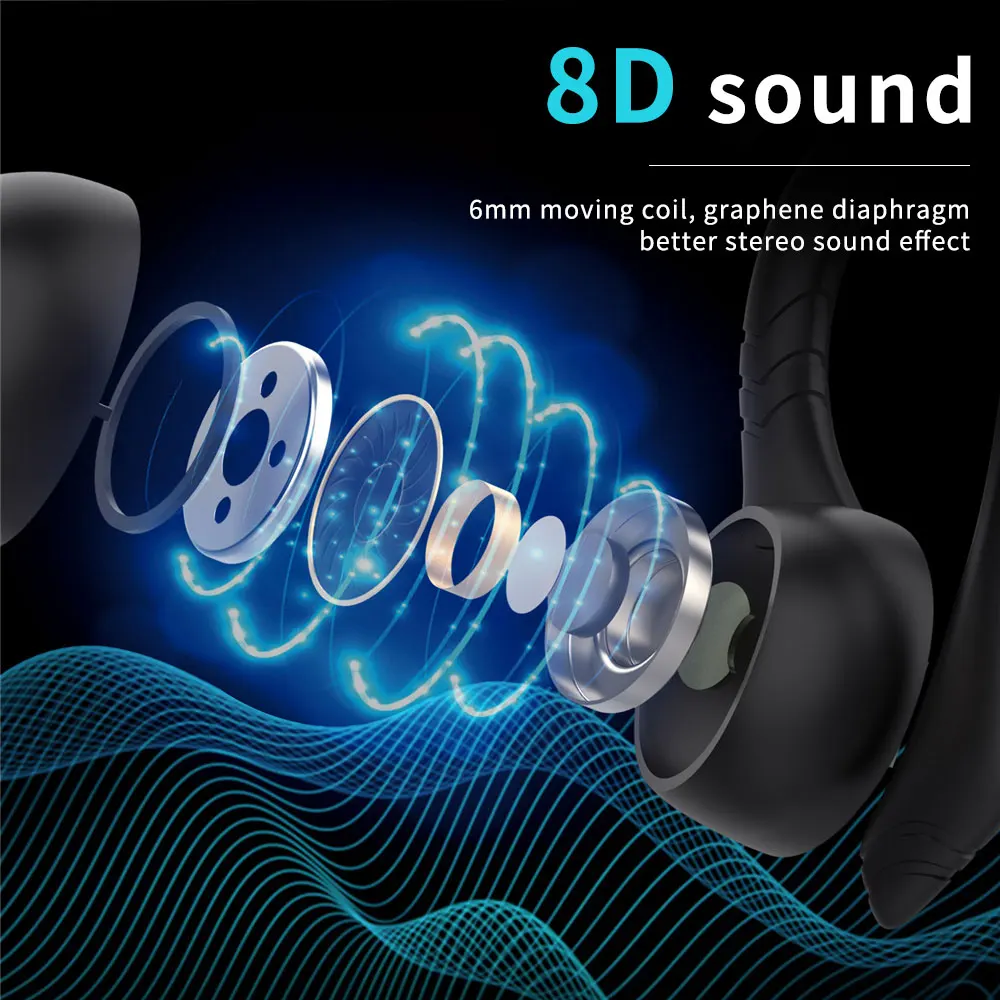 TWS Bluetooth 호환 5.0 이어폰 무선 헤드폰 소음 감소 9D 스포츠 헤드셋 핸즈프리 마이크 포함