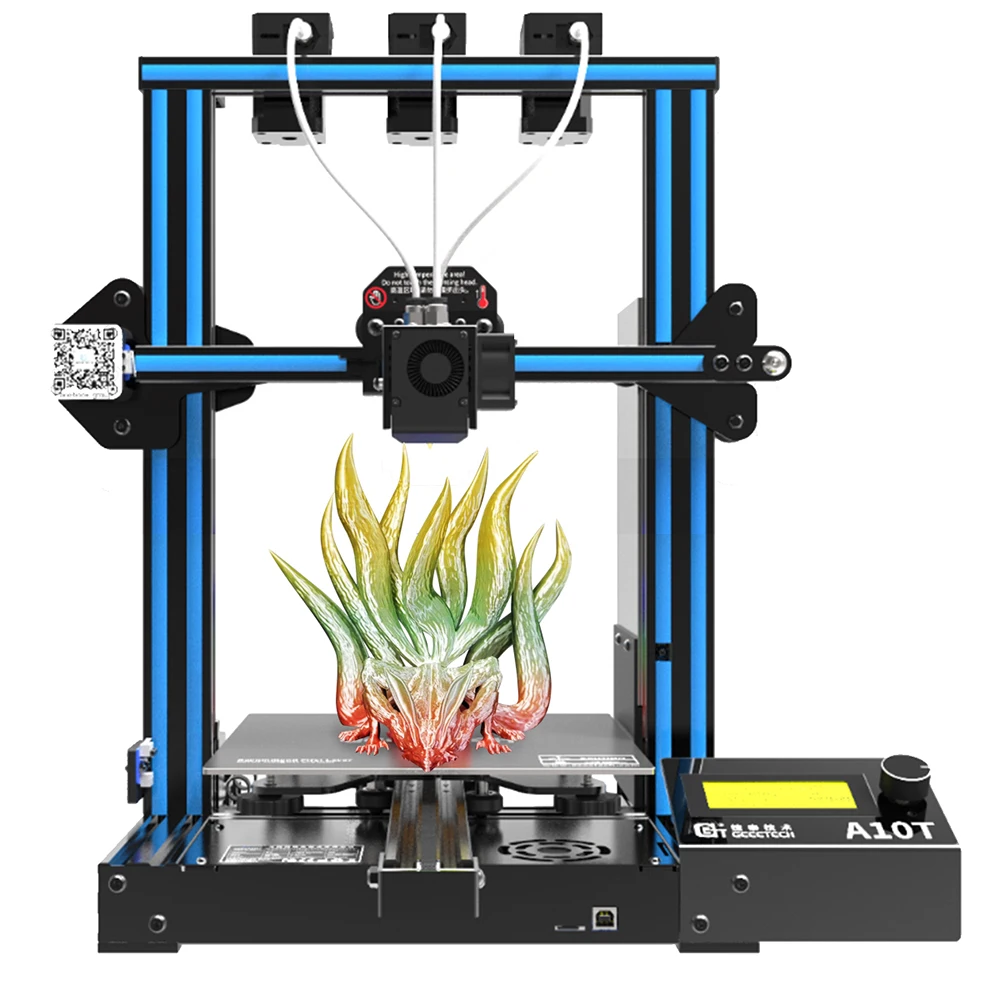 Geeetech A10T FDM 3D Printer multi color, Integrated Building Base, big size 220x220x260, Break Resuming Function, Professional