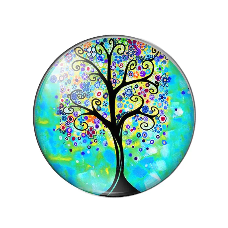 New Beauty Colorful Tree of Life Love hearts 10pcs 12mm/18mm/20mm/25mm Round photo glass cabochon demo flat back Making findings