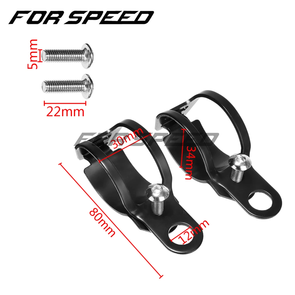 Sliver 1Pair Universal Motorcycle Turn Signal Lamp Headlight Mount Bracket Black Metal Clamp Holder For 33-43mm Front Fork