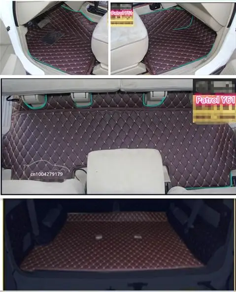 

Custom special car floor mats for Nissan Patrol Safari Y61 7 seats 2018-1997 3 rows rugs waterproof carpets for Patrol 2006