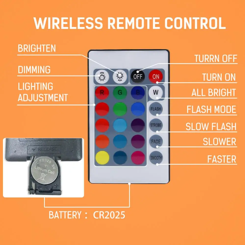 Imagem -04 - Holofote Led Rgb à Prova Dágua com Controle Remoto Cores Variadas para Áreas Externas Ip65