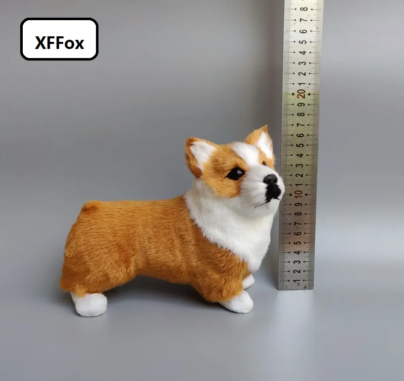 

cute real life Corgi-dog model plastic&furs simulation yellow dog doll gift about 20x10x16cm xf2353