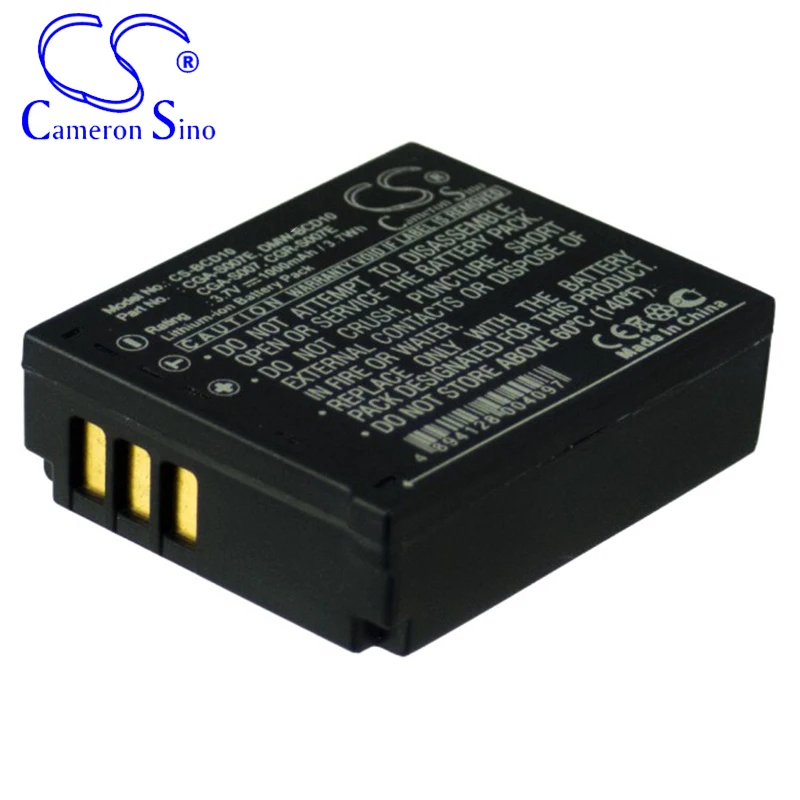 Аккумуляторная батарея CameronSino для Panasonic Lumix DMC-TZ1EG-S Lumix DMC-TZ11GK подходит для Panasonic CGA-S007 Аккумулятор для цифровой камеры 1000 мАч