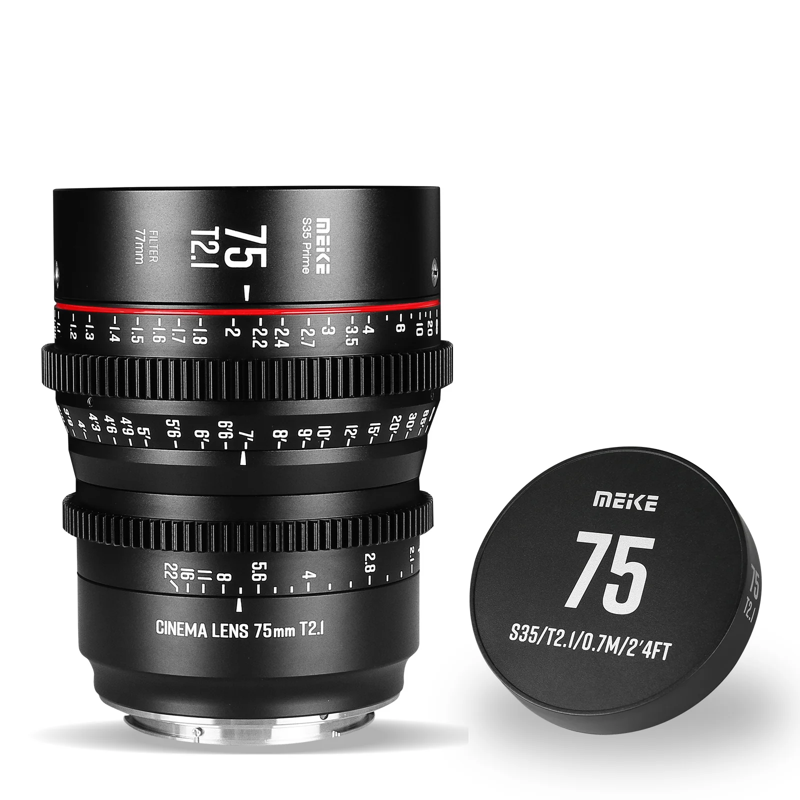 Meike Prime 75Mm T2.1 untuk Sistem Kamera Bioskop Bingkai Super 35, Seperti Komodo Merah, BMPCC6K,BMPCC6K Pro,Z CAM S6, Sony FS5II Dll