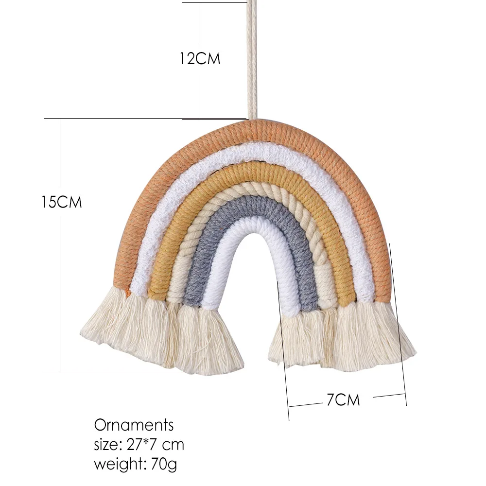 6 linee arcobaleno ornamento da appendere corda fai da te decorazione da parete tessuta a mano decorazioni per la stanza delle neonate decorazioni per la scuola materna della casa J0428