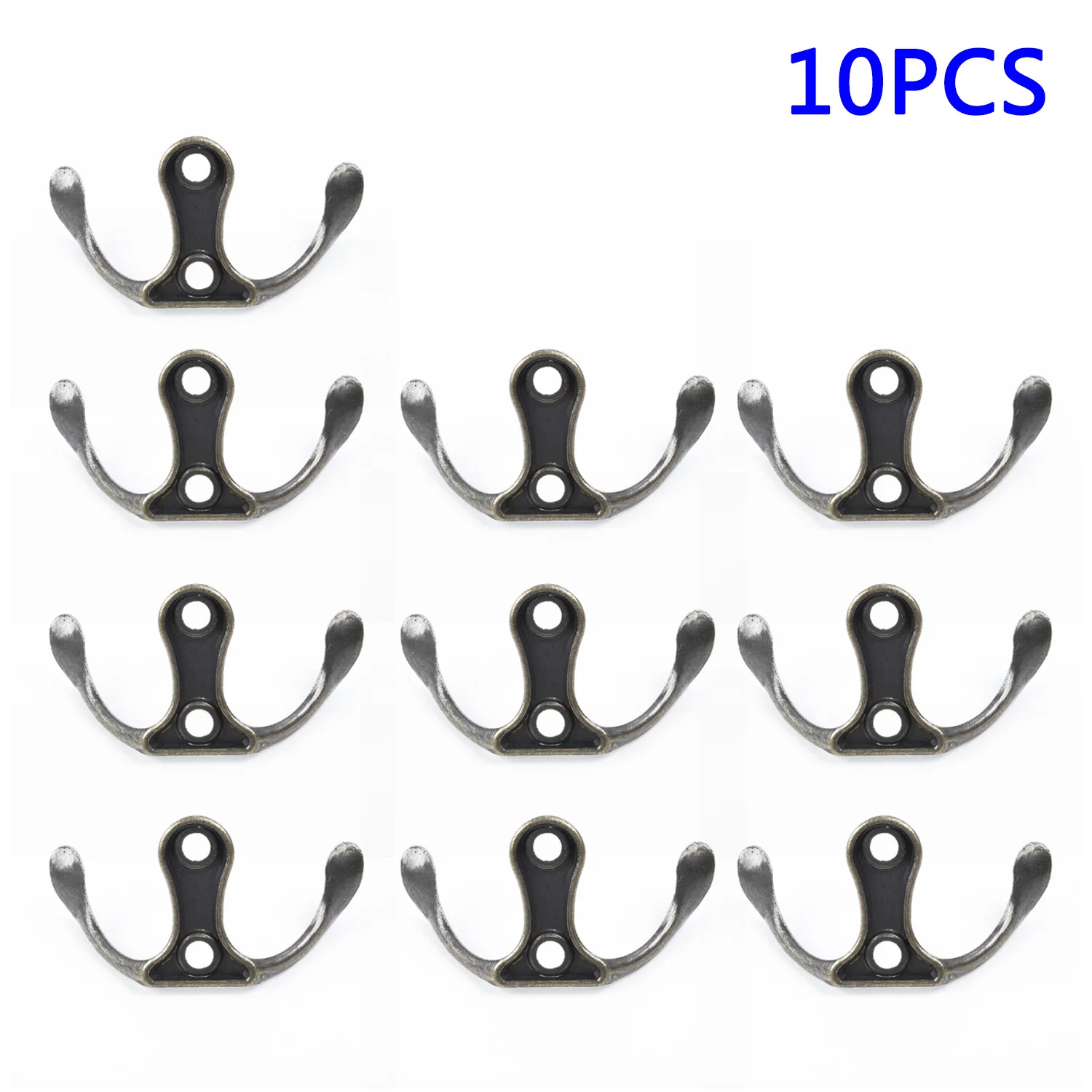 10PCS Wall Door Zinc Alloy Antique Hook Hanger For Key Clothes Coat Hat Bag Towel Home Storage Organization Door Hooks