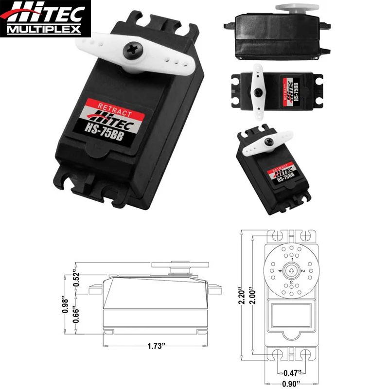 Hitec HS-75BB analogowe serwo chowany zestaw do lądowania moment obrotowy 4.8V-6V 8.2KG/0.34sec dla samochodów ciężarowych Robort zabawki