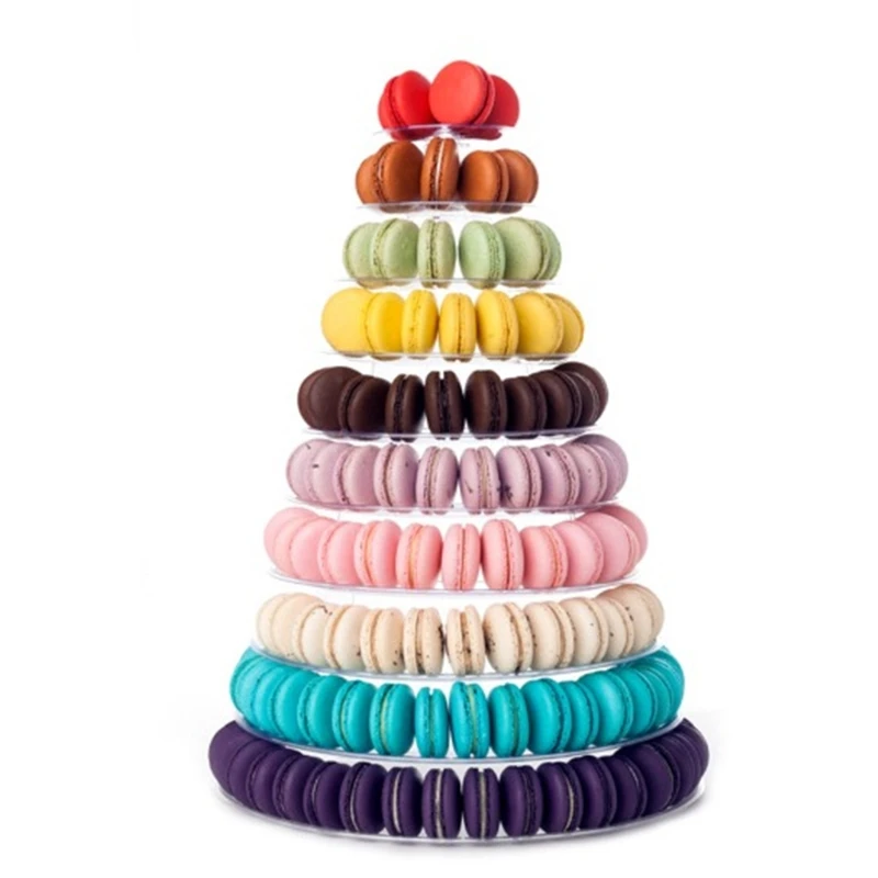 10 Tiers Round Macaron Tower Stand Premium Quality Macaroon Tower Stand Cake Display Rack Party Wedding Display Shelf