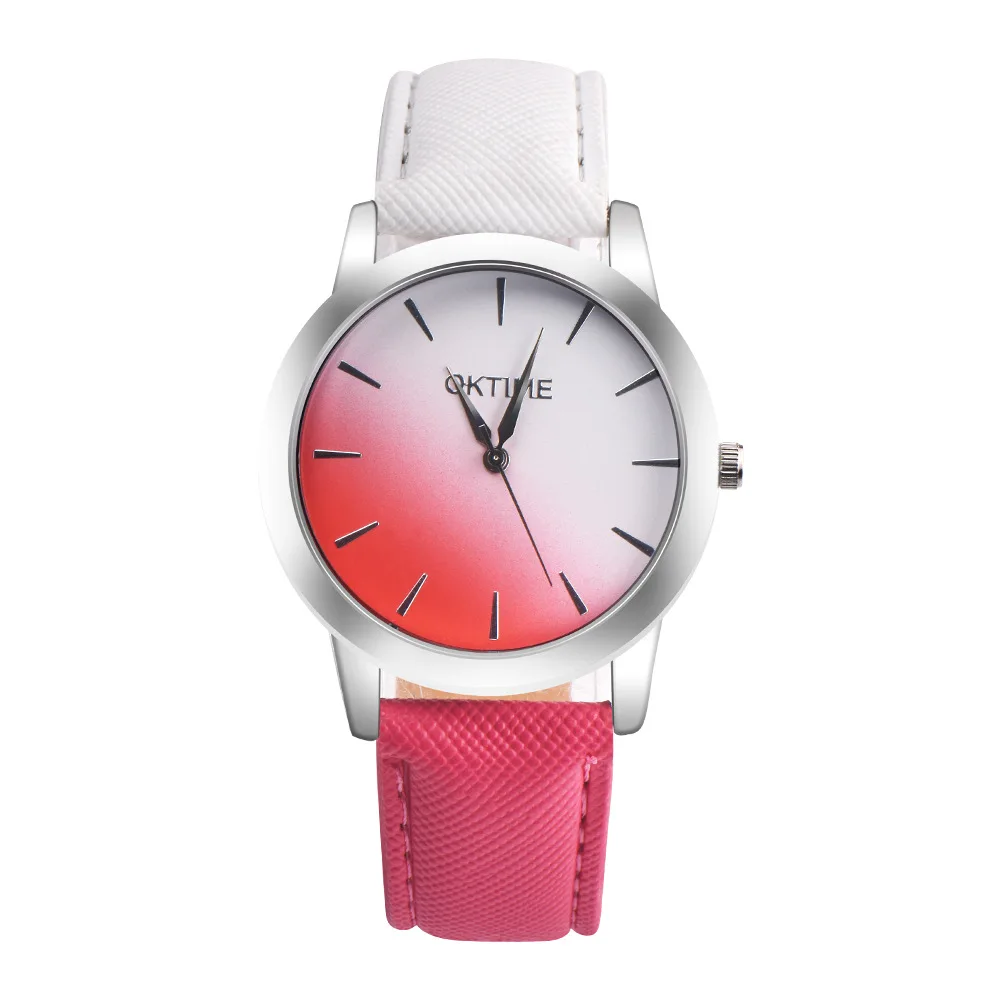 UTHAI BK25 Mode Kleine Frische Gürtel Mädchen Uhr Süßigkeiten Gradienten Farbe Student Uhr Leben Wasserdicht