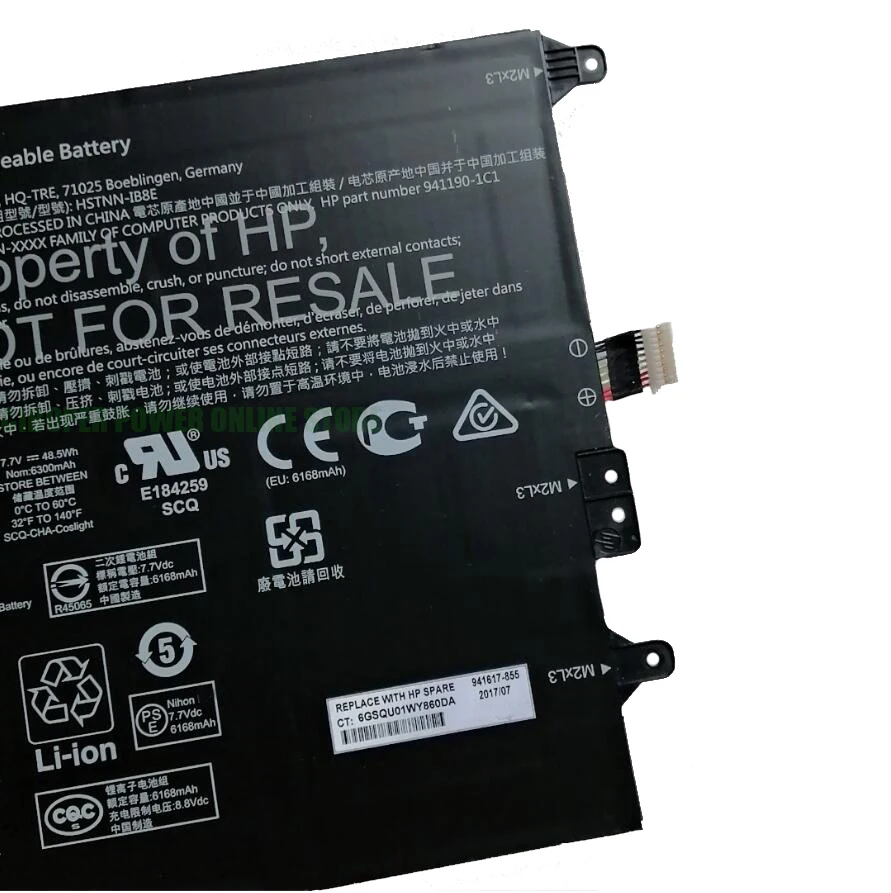 CP Chính Hãng Laptop CHO4XL/CH04XL 7.7V/48.5Wh /6300MAh Cho Chromebook X2 12-F 941190-1C1,941617-855 Series