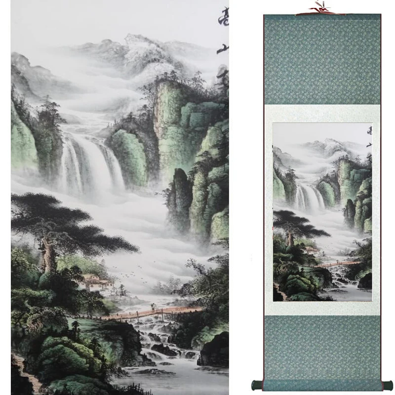 

Landscape painting Home Office Decoration Chinese scroll painting Mountains and river painting 19082420