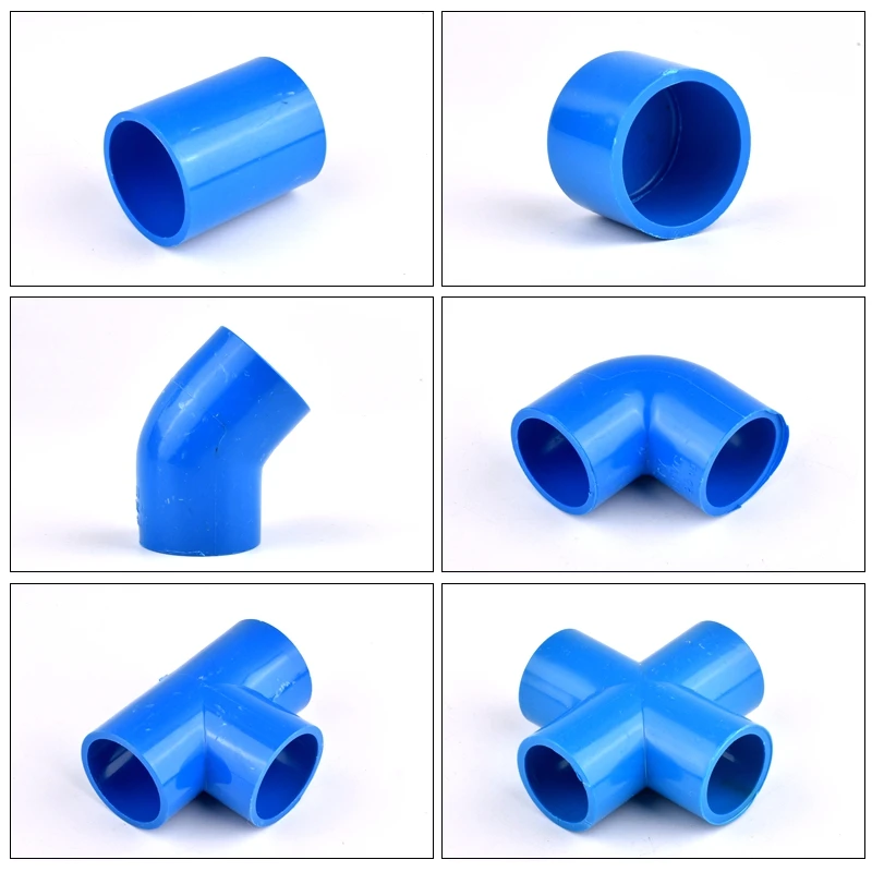 

20-63mm PVC Pipe Connector Straight Elbow Joint End Cap Garden Watering Tee Tube Joint Irrigation Aquarium Fish Tank Fitting